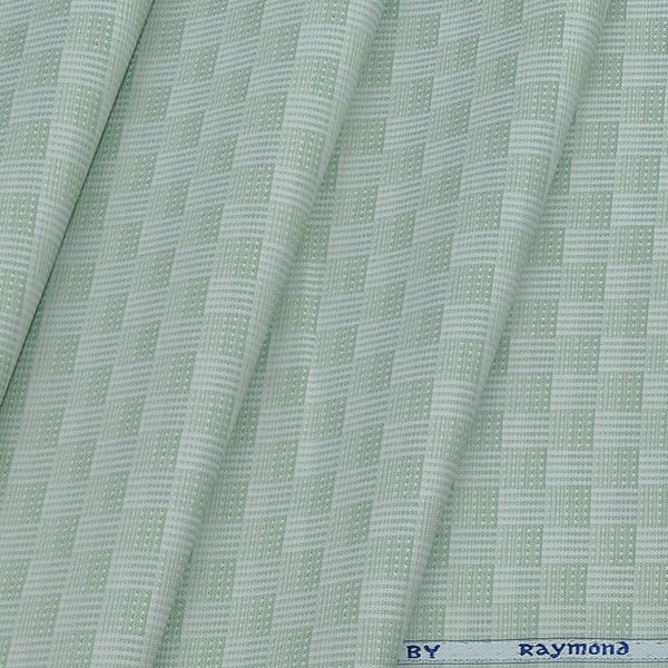 Shirt Fabric Raymond Cotton blended Printed Colour Swamp Green N White