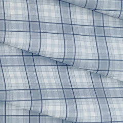 Shirt Fabric Raymond Polished Cotton Check Colour Light Blue