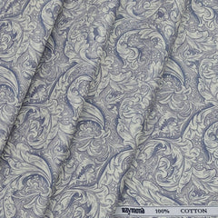 Shirt Fabric Raymond Cotton Digital Printed Colour Off White N Light Lavender