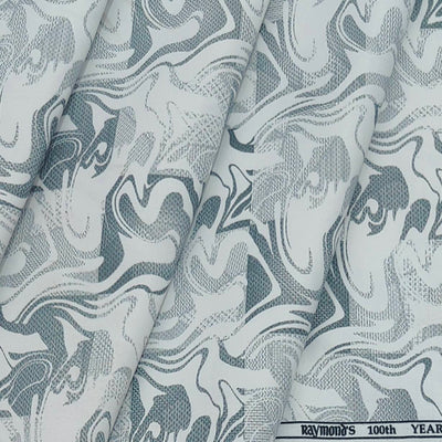 Shirt Fabric Raymond Polished Cotton Check Colour Grey N White