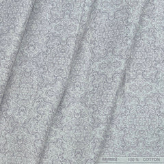 Shirt Fabric Raymond 100% Cotton Printed Colour Periwinkle Purple N White