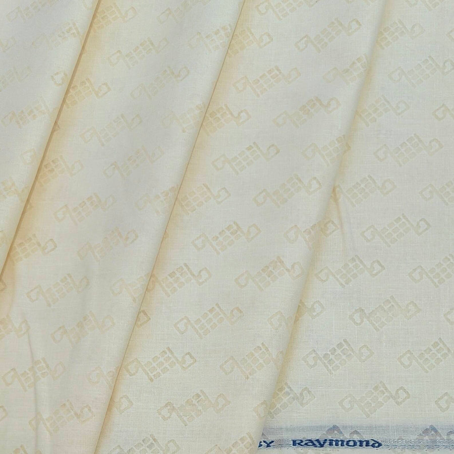 Shirt Fabric Raymond Mix Cotton Jacquard Colour Beige