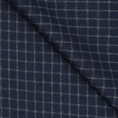 Tweed Blazer Fabric OCM  Wool Blended Small Check Colour Denim Blue N Silver