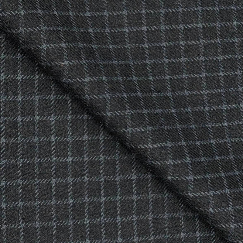 Tweed Blazer Fabric OCM  Wool Blended Small Check Colour Silver N Iron Grey
