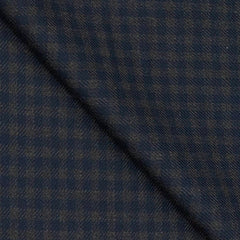 Tweed Blazer Fabric OCM  Wool Blended Small Check Colour Light Indigo Blue