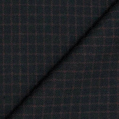 Tweed Blazer Fabric OCM  Wool Blended Small Check Colour Plum Purple N Bistre Brown