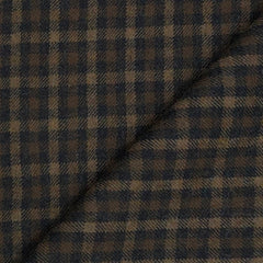 Tweed Blazer Fabric OCM  Wool Blended Check Colour Carob Brown