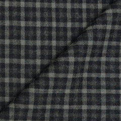 Tweed Blazer Fabric OCM  Wool Blended Check Colour Anchor Grey