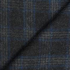 Tweed Blazer Fabric OCM Wool Blended Check Colour Black N Blue