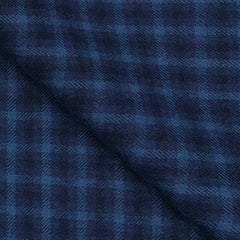Tweed Blazer Fabric OCM 100% Wool Check Colour Blue