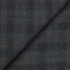 Tweed Blazer Fabric OCM 100% Wool Check Colour Charcoal Grey N Brown