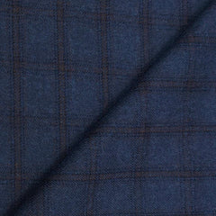 Tweed Blazer Fabric OCM 100% Wool Check Colour Space Blue