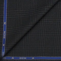 Tweed Blazer Fabric OCM 100% Wool Zig Zag Colour Black N Grey
