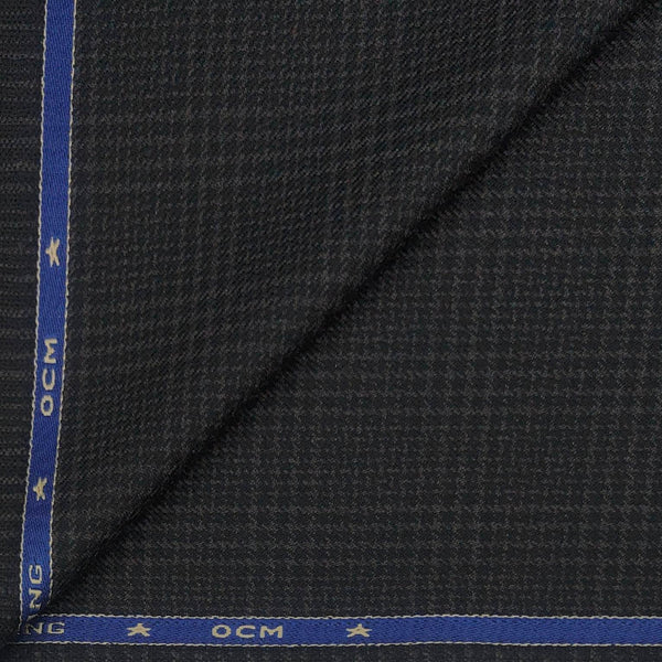 Tweed Blazer Fabric OCM 100% Wool Zig Zag Colour Black N Grey