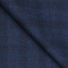 Tweed Blazer Fabric OCM 100% Wool Check Colour Iron Blue