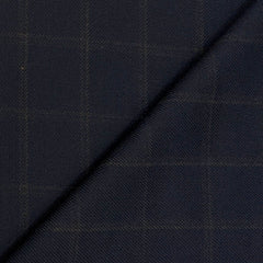 Tweed Blazer Fabric OCM Wool Blended Check Colour Blackish Blue