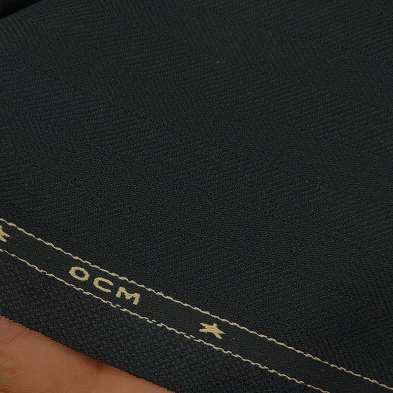 Tweed Blazer Fabric OCM Wool Blended Lining Colour Black