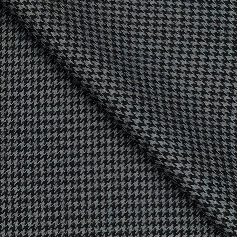 Tweed Blazer Fabric OCM Wool Blended Zig Zag Colour Black N Silver