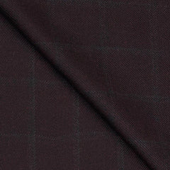 Tweed Blazer Fabric OCM Wool Blended Check Colour Wine