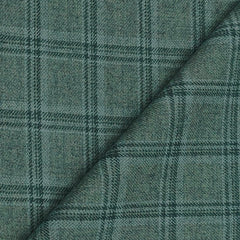 Tweed Blazer Fabric OCM Wool Blended Check Colour Sage Green