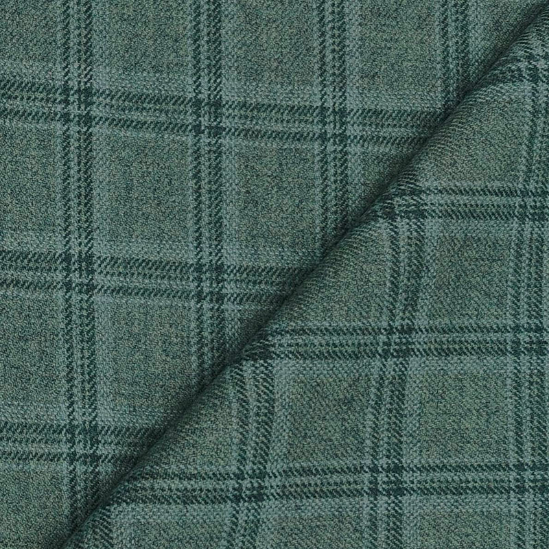 Tweed Blazer Fabric OCM Wool Blended Check Colour Sage Green