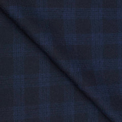 Tweed Blazer Fabric OCM Wool Blended Check Colour Dark Blue N Royal Blue