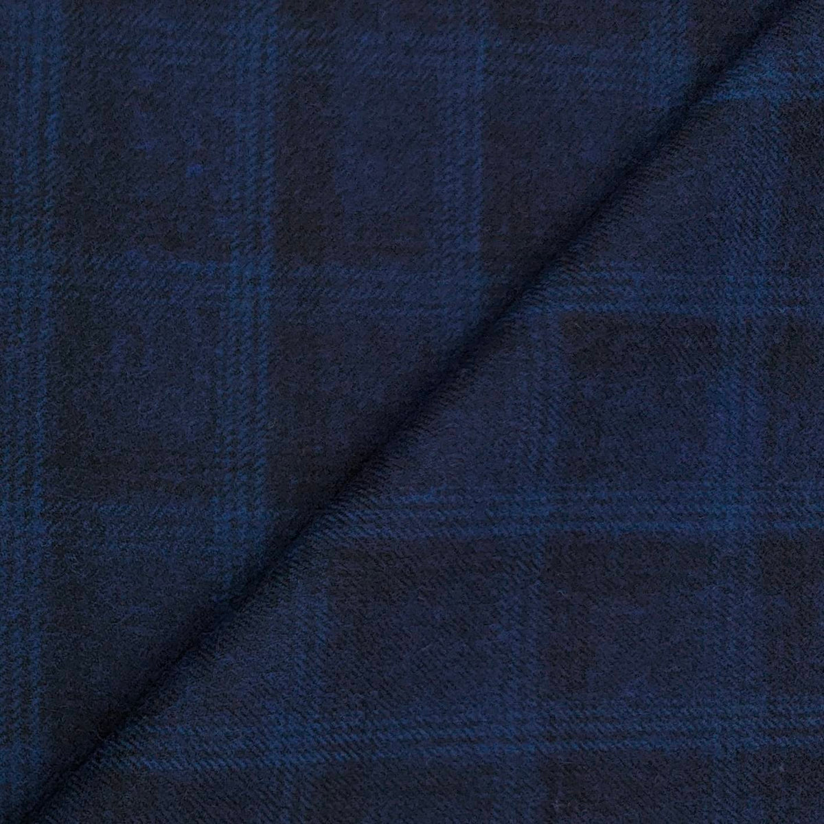 Tweed Blazer Fabric OCM Wool Blended Check Colour Navy Blue