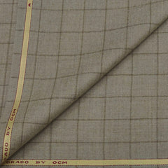 Tweed Blazer Fabric OCM Wool Blended Check Colour Malibu Beige