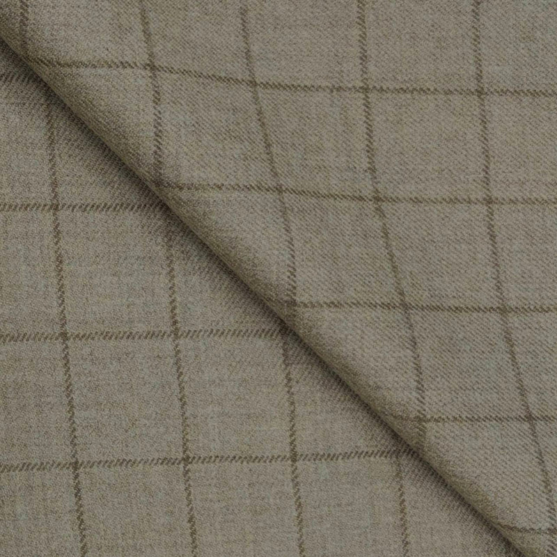 Tweed Blazer Fabric OCM Wool Blended Check Colour Malibu Beige