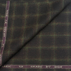 Tweed Blazer Fabric OCM 100% Wool Check Colour Dark Brown