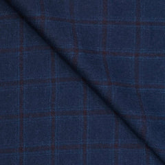 Tweed Blazer Fabric OCM 100% Wool Check Colour Beryy Blue