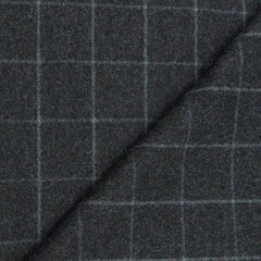 Tweed Blazer Fabric OCM 100% Wool Check Colour Charcoal Grey