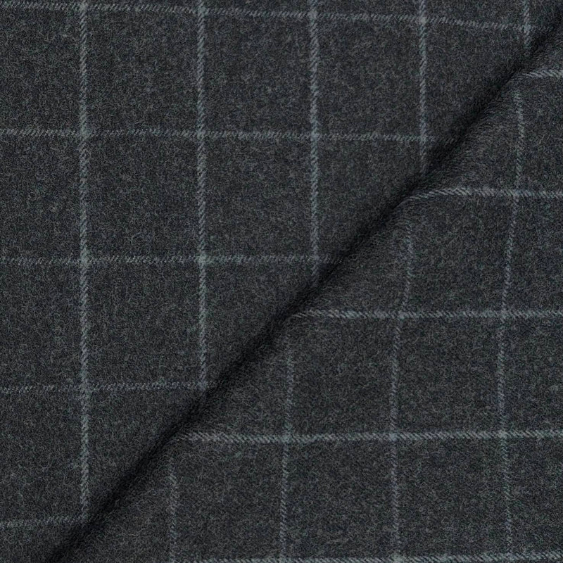 Tweed Blazer Fabric OCM 100% Wool Check Colour Charcoal Grey