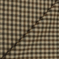 Tweed Blazer Fabric OCM Wool Blended Check Colour Beige N Brown