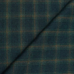 Tweed Blazer Fabric OCM 100% Wool Check Colour Dark Green