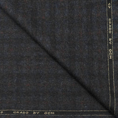 Tweed Blazer Fabric OCM 100% Wool Check Colour Grey N Brown