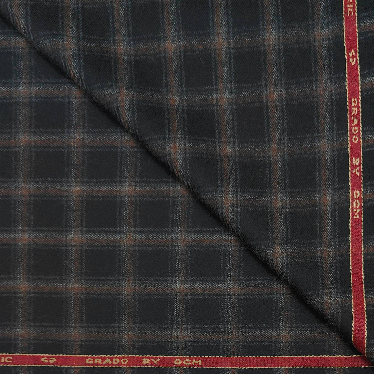 Tweed Blazer Fabric OCM Super Fine count 100% Wool Check Colour Charcoal Grey N Light Brown