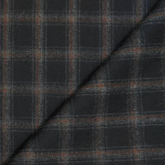 Tweed Blazer Fabric OCM Super Fine count 100% Wool Check Colour Charcoal Grey N Light Brown