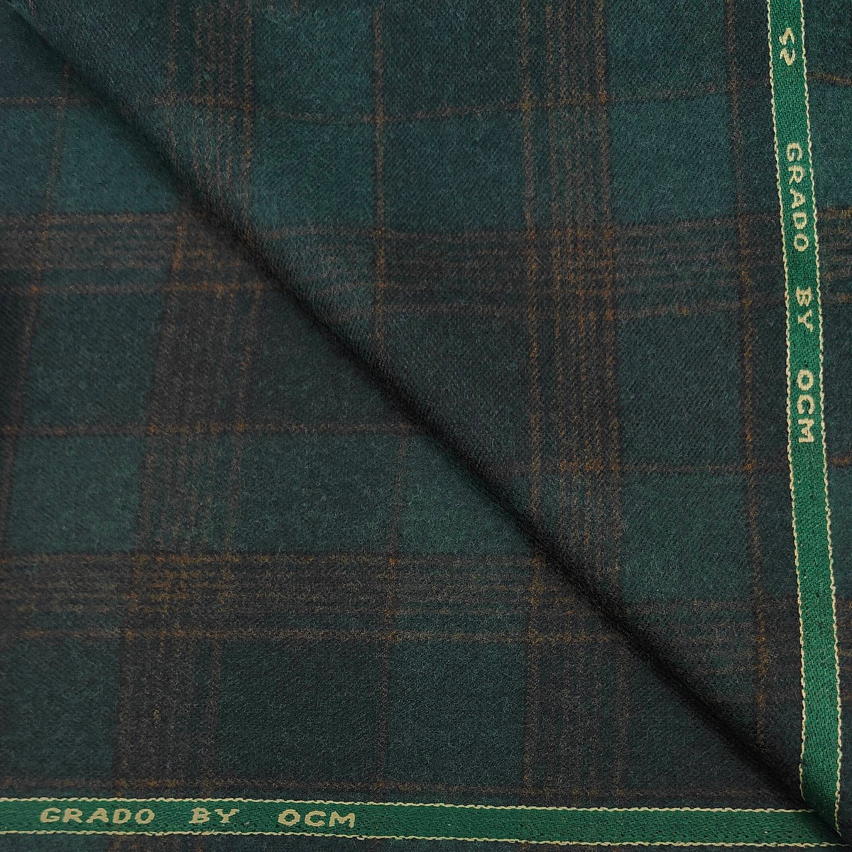 Tweed Blazer Fabric OCM Super Fine count 100% Wool Check Colour Dark Green