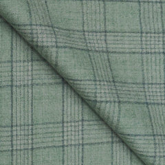 Tweed Blazer Fabric OCM 100s count 100% Wool Check Colour Tea Green