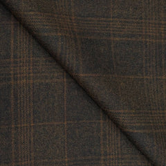 Tweed Blazer Fabric OCM Super Fine count 100% Wool Check Colour Brown