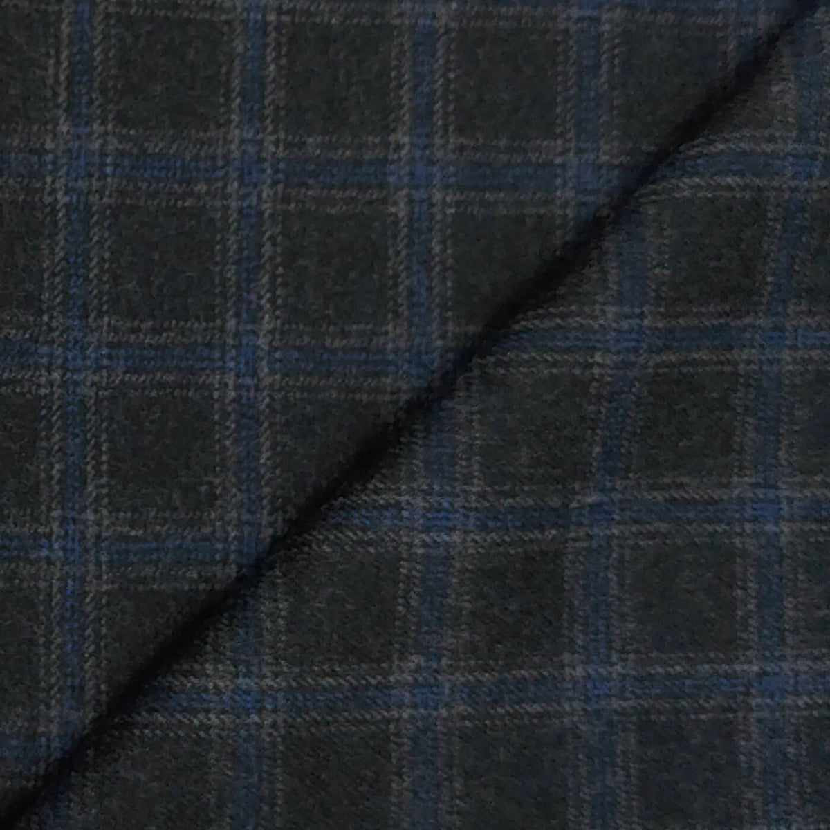 Tweed Blazer Fabric OCM Super Fine count 100% Wool Check Colour Navy Blue N Grey