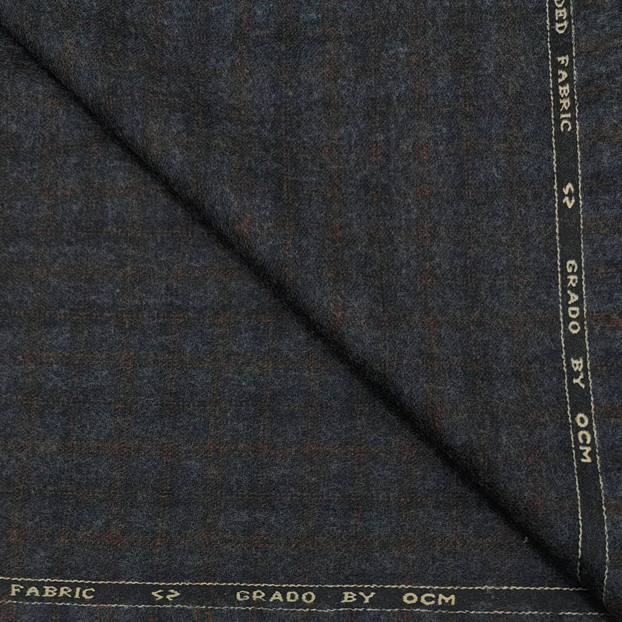 Tweed Blazer Fabric OCM Super Fine count 100% Wool Check Colour Grey N Brown