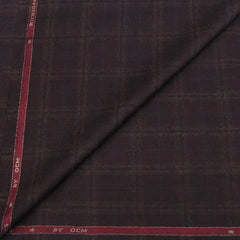 Tweed Blazer Fabric OCM 100s count 100% Wool Check Colour Walnut Brown