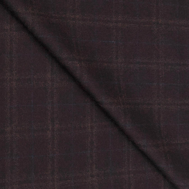 Tweed Blazer Fabric OCM 100s count 100% Wool Check Colour Walnut Brown