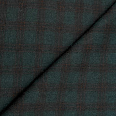 Tweed Blazer Fabric OCM 100s count 100% Wool Check Colour Dark Teal Green