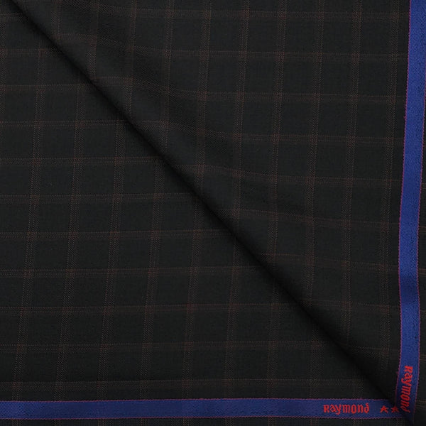 Suit Fabric Raymond Super 100s Wool Blended Check Color Caput Mortuum
