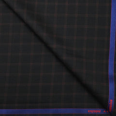 Suit Fabric Raymond Super 100s Wool Blended Check Color Caput Mortuum