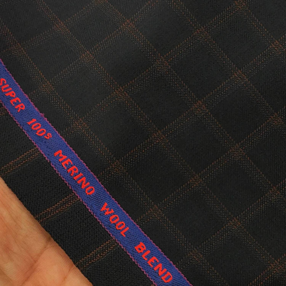 Suit Fabric Raymond Super 100s Wool Blended Check Color Caput Mortuum
