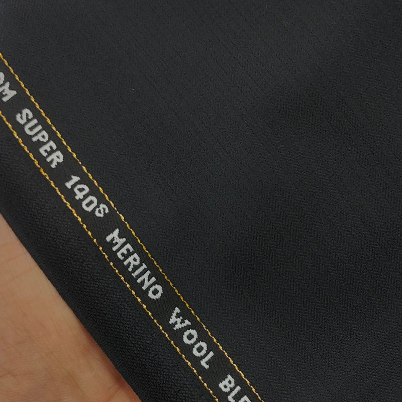 Suit Fabric Raymond Super 140s Wool Blended Dull Lining Color Black